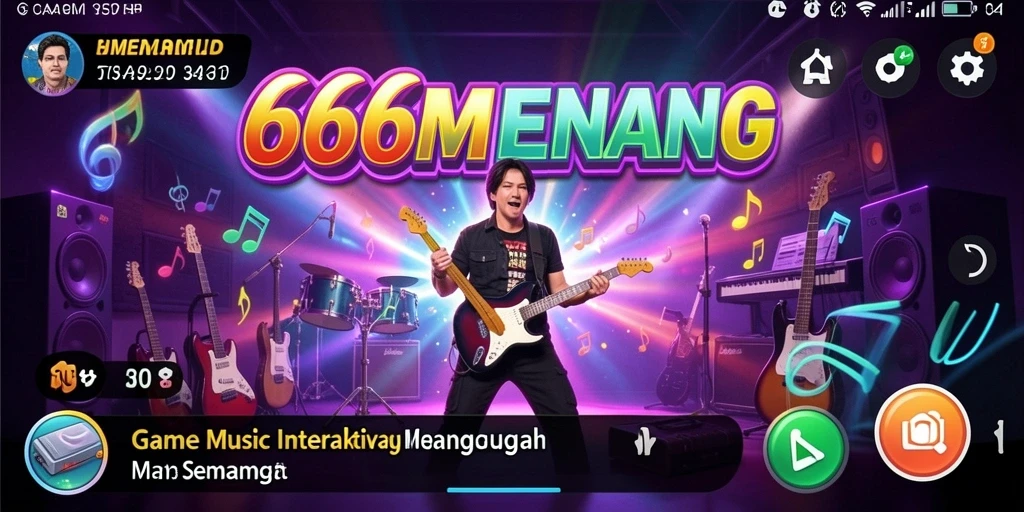 Tangkapan layar 666MENANG yang menampilkan gameplay musik yang seru.
