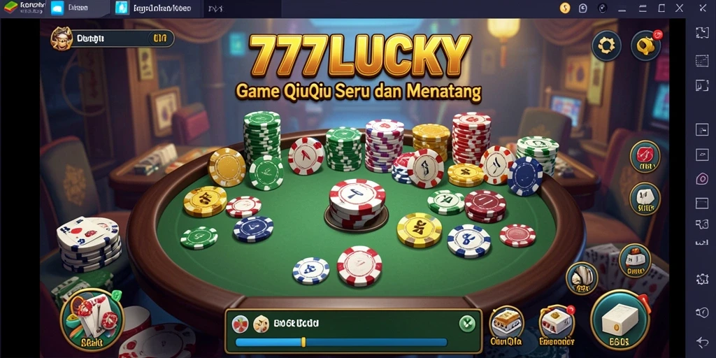Tampilan aksi seru saat bermain QiuQiu di 777LUCKY.