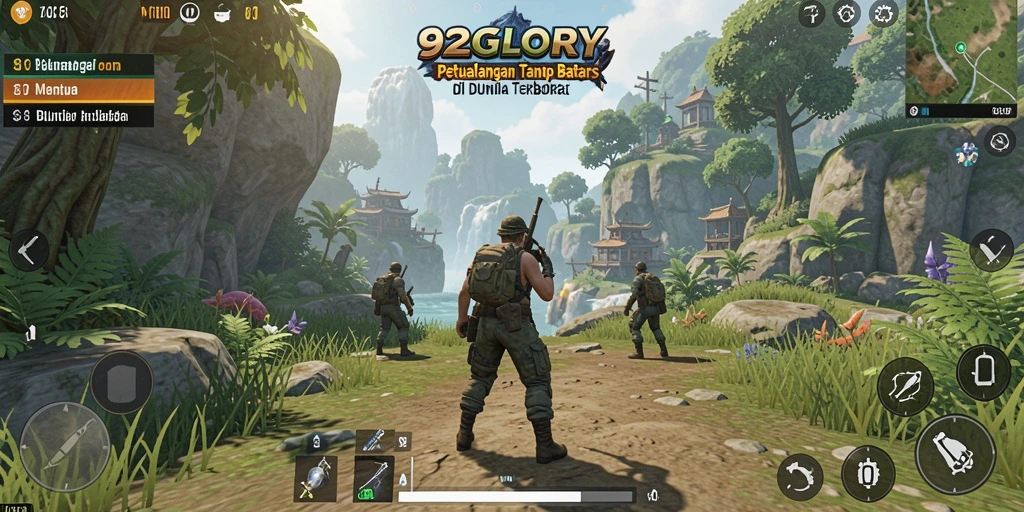 Tampilan gameplay 92GLORY yang luas dan penuh petualangan.