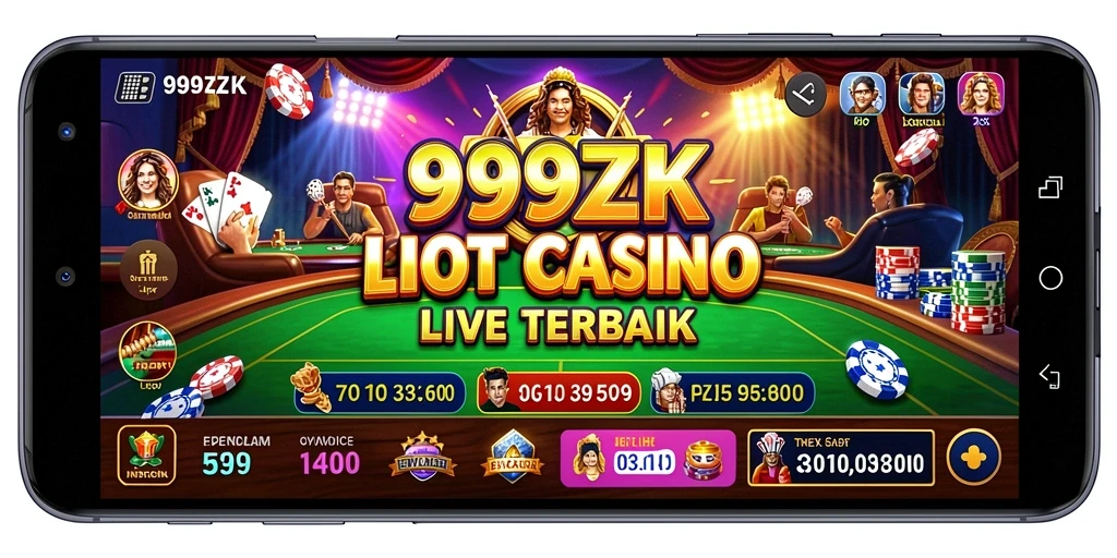 Screenshot gameplay Live Casino 999ZK menunjukkan dealer langsung dan suasana kasino yang hidup.