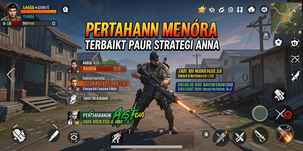 Tampilan mendebarkan dari gameplay Tower Defense AA666.