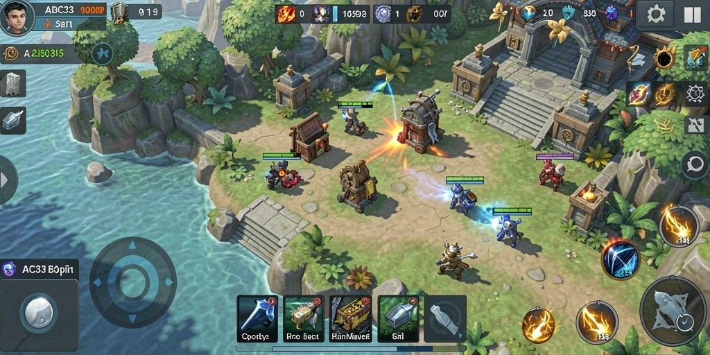 Tampilan gameplay yang menakjubkan dari ABC33 saat mengelola kerajaan.