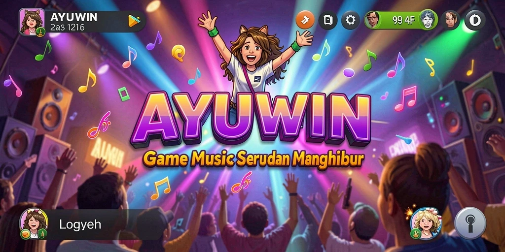 Tampilan gameplay AYUWIN dengan interaksi musik yang menarik.