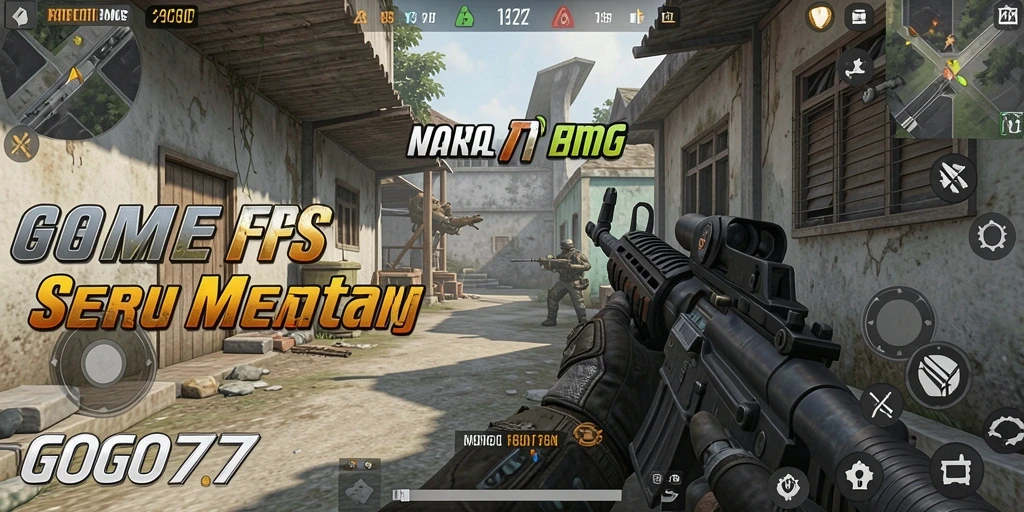 Tampilan gameplay mendebarkan dengan aksi tembak-menembak yang intens di GOGO77.