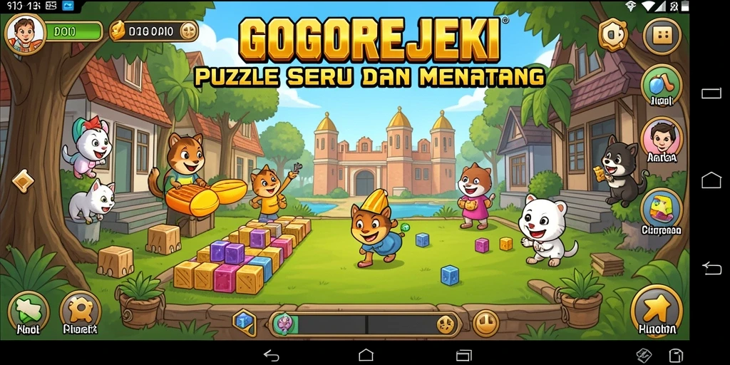 Screenshot gameplay GOGOREJEKI dengan tantangan puzzle menarik.