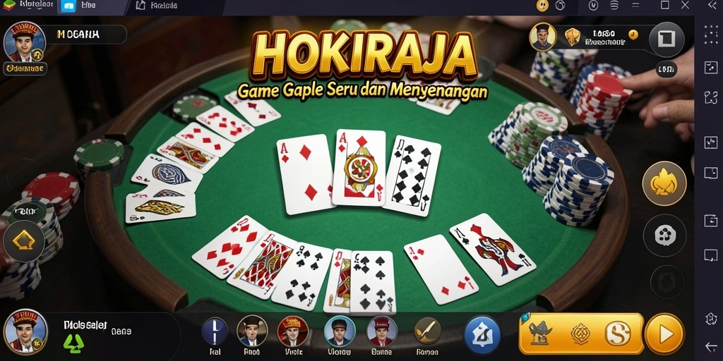 Tampilan gameplay seru Gaple di HOKIRAJA.