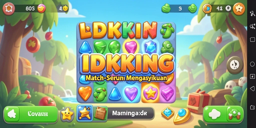 Tampilan gameplay seru pada IDRKING dengan kombinasi Match-3.