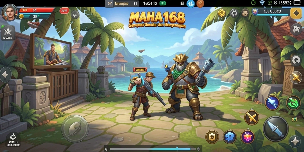 Tampilan gameplay MAHA168 yang menarik dan penuh warna.