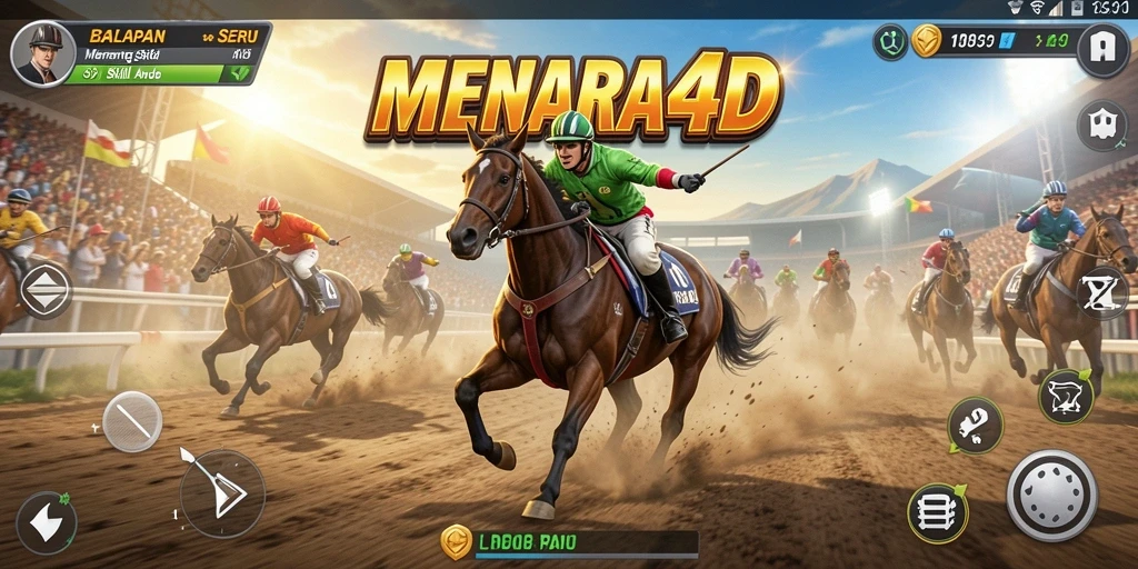 Tampilan menarik dari gameplay balapan seru MENARA4D.