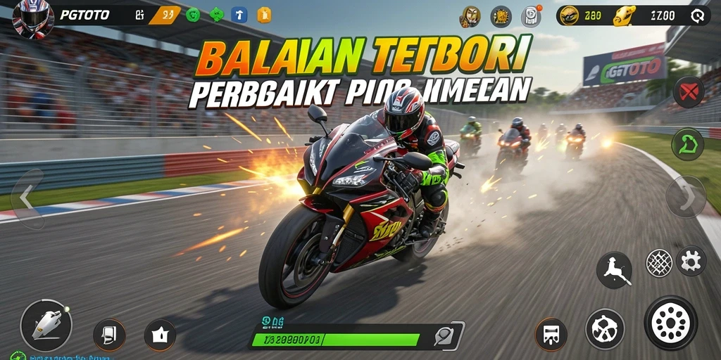 Tampilan gameplay PGTOTO yang menegangkan saat balapan motor.