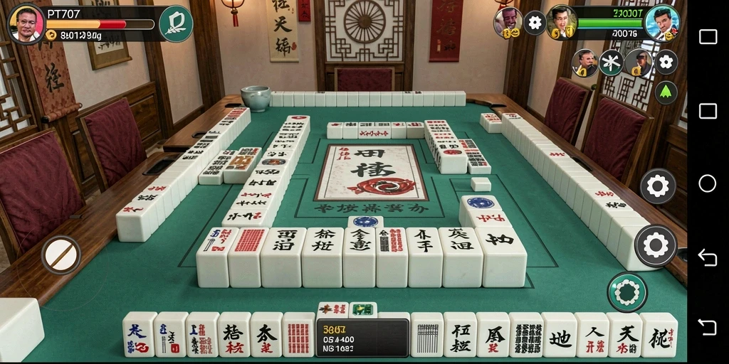 Screenshot PT707 menunjukkan gameplay Mahjong yang mendebarkan dengan visual menawan.