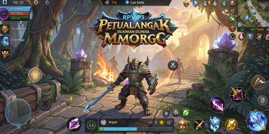 Screenshot utama RPVIP3 menampilkan aksi seru dalam dunia MMORPG.