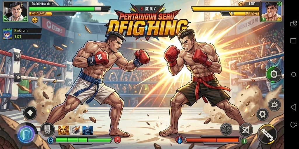 Tampilan SERU dari gameplay Fighting di SD107.