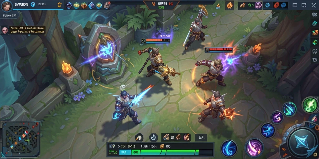 Screenshot gameplay SVIPSIDN yang menampilkan aksi seru dalam pertarungan MOBA.